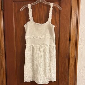 White Ruffled Mini Dress